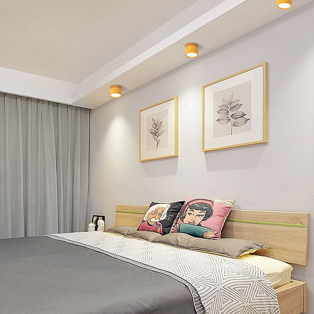 Button Wood Ceiling Light