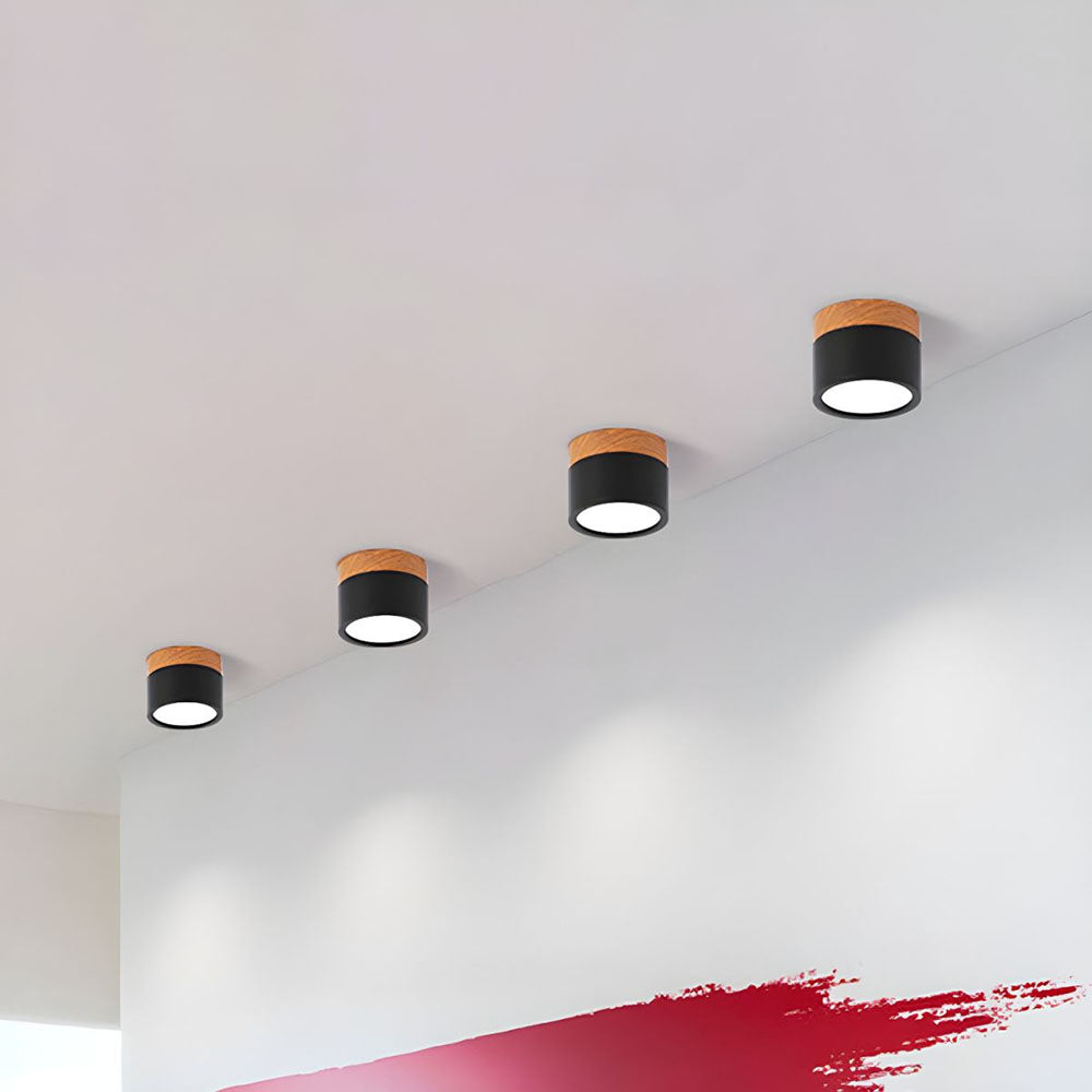 Button Wood Ceiling Light