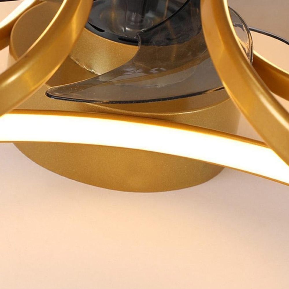 LED Ceiling Fan with Low Profile Flush Mount and Dimmable Light - Minimalist