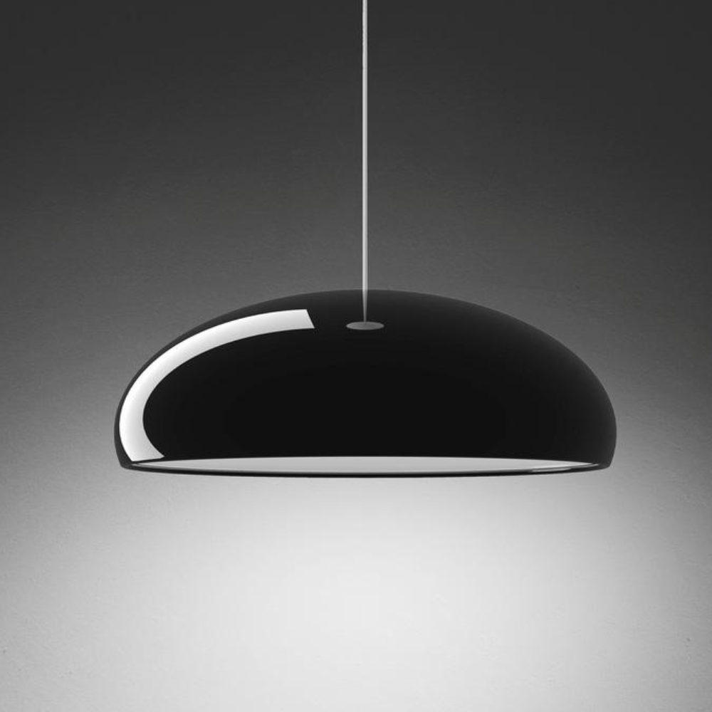 Aluminium-Kuppel-Pendelleuchte mit Polycarbonat-Diffusor – Mid Century