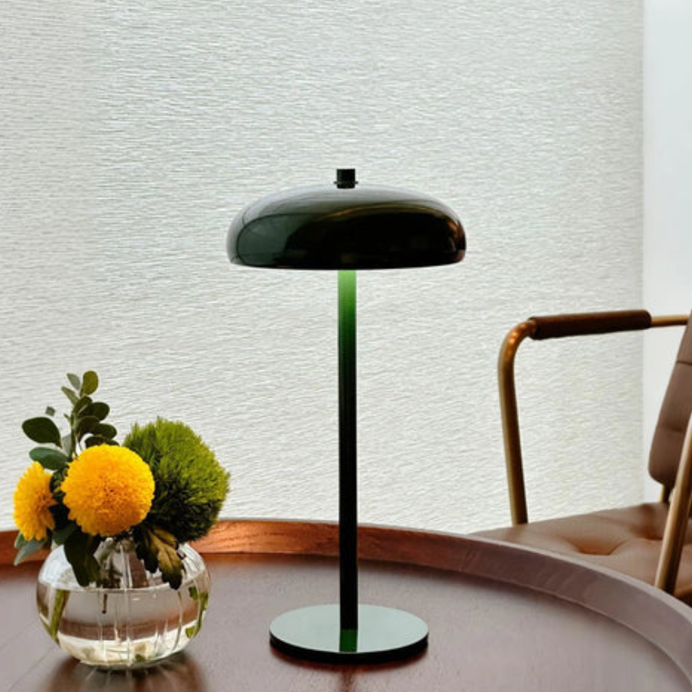 Lampe de chevet rechargeable avec commande tactile - Lampe de travail moderne en métal forme champignon