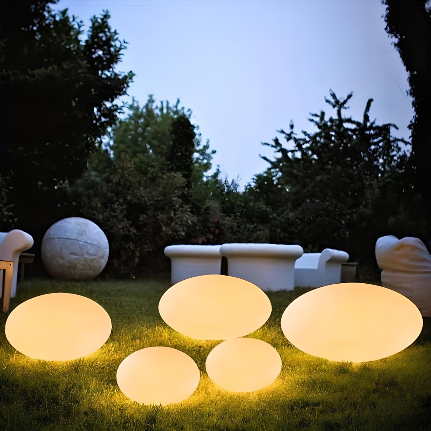 Garden Floor LED Pebble Lamp