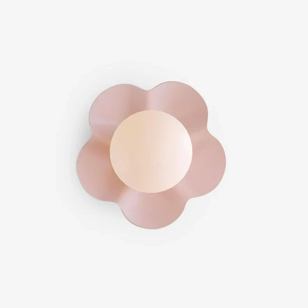 Wall Sconce with Flower Petal Metal Base - Modern Danish Pastel