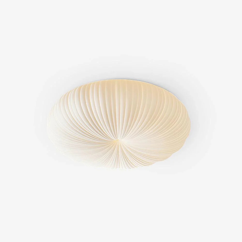 Flush Mount Ceiling Light with Pleated Shade - Modern Scandinavian LED