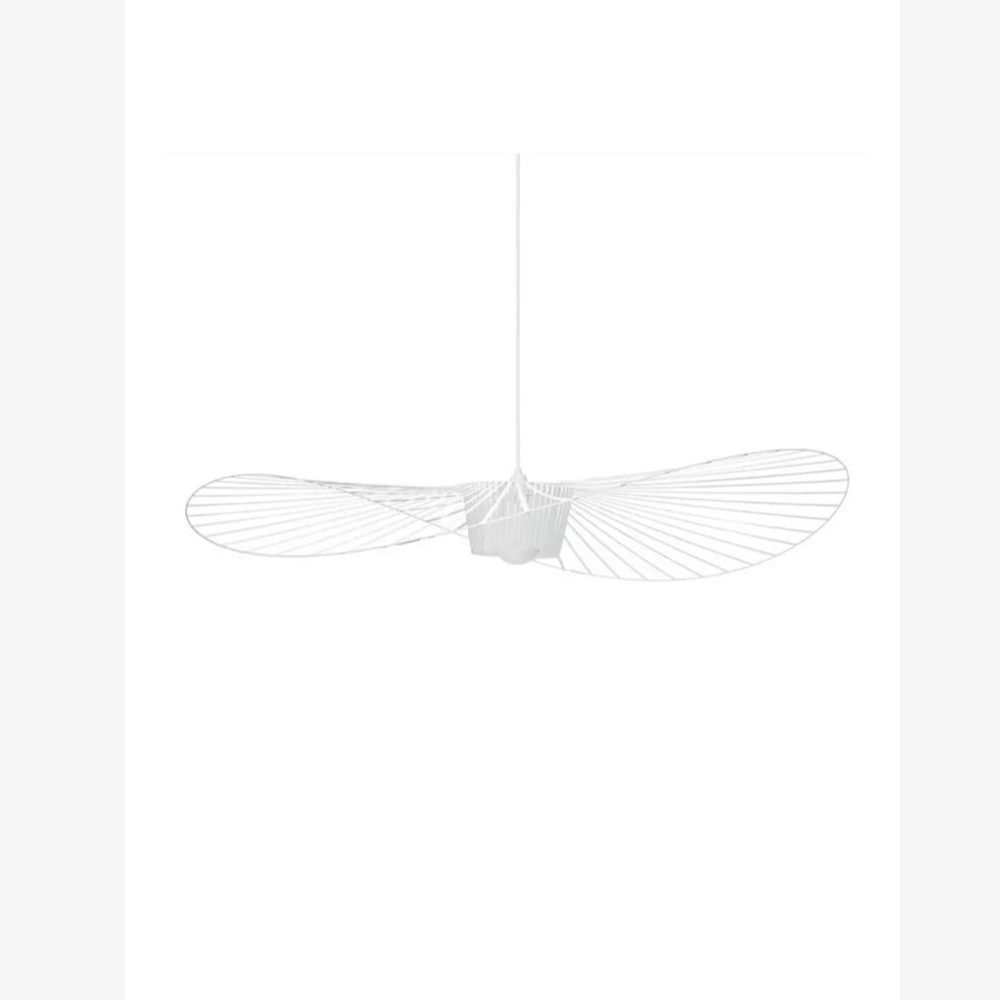Ribbon Wave Pendant Light with Slotted Metal Frame - Modern Art Deco