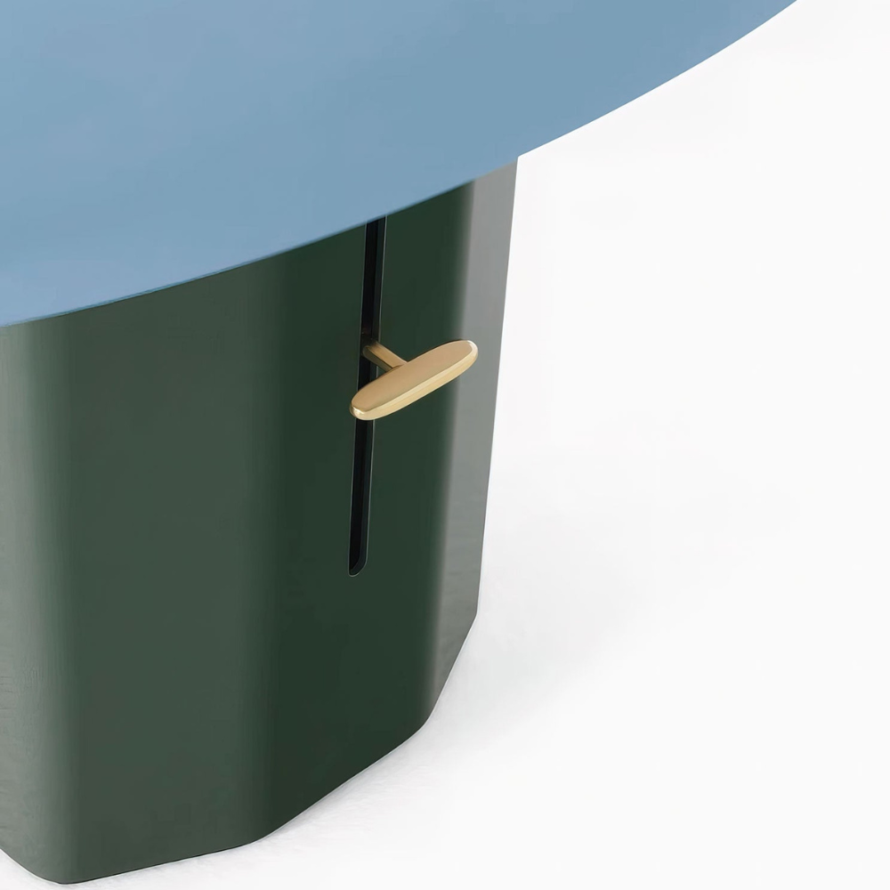 Mushroom Table Lamp with Slanted Shade and Dimmer Switch - Mid Century