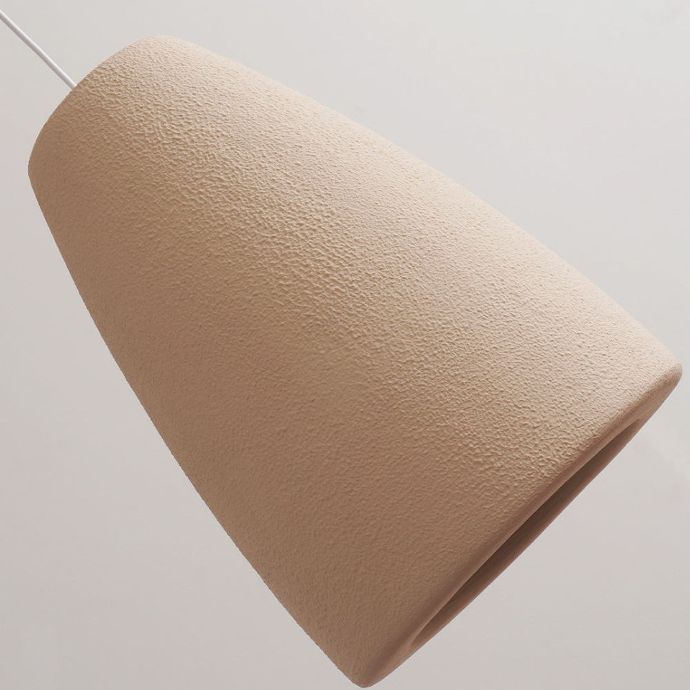 Pendant Light Fixture with Textured Stone Finish - Wabi Sabi Japandi