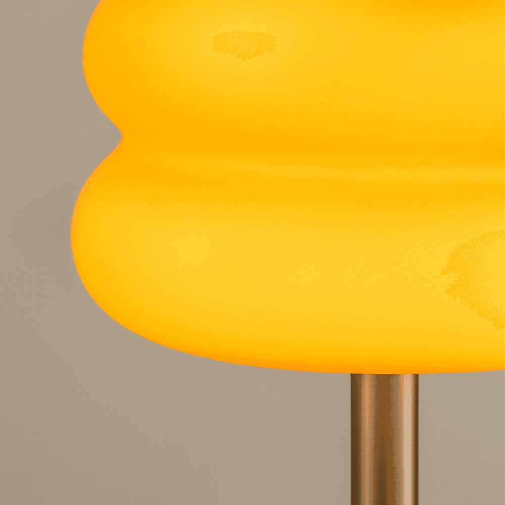 Tischlampe mit Macaron-Glasschirm – Modernes Mid-Century-Design