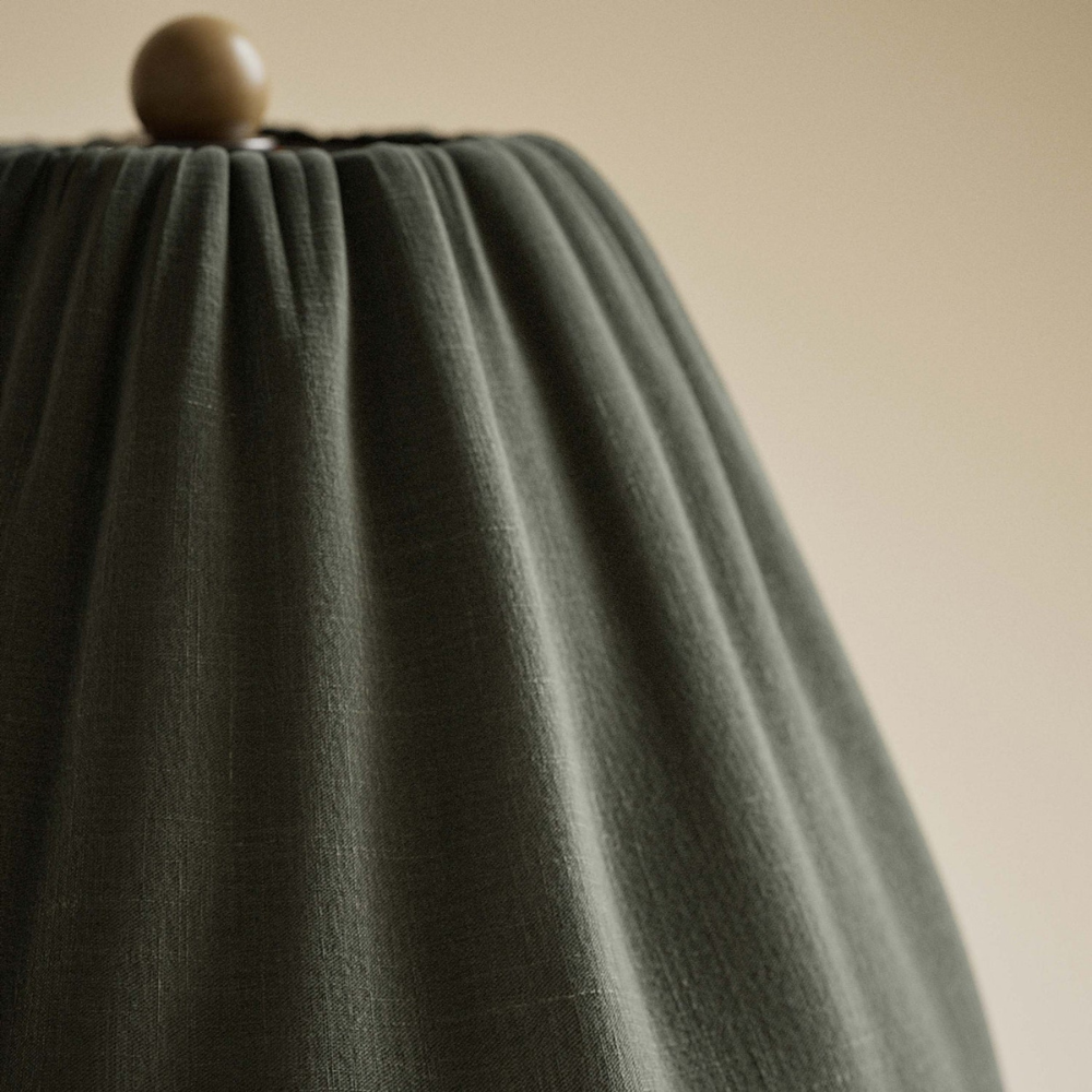 Retro Pleated Linen Table Lamp - Mid-Century Modern Boho Bedside Light