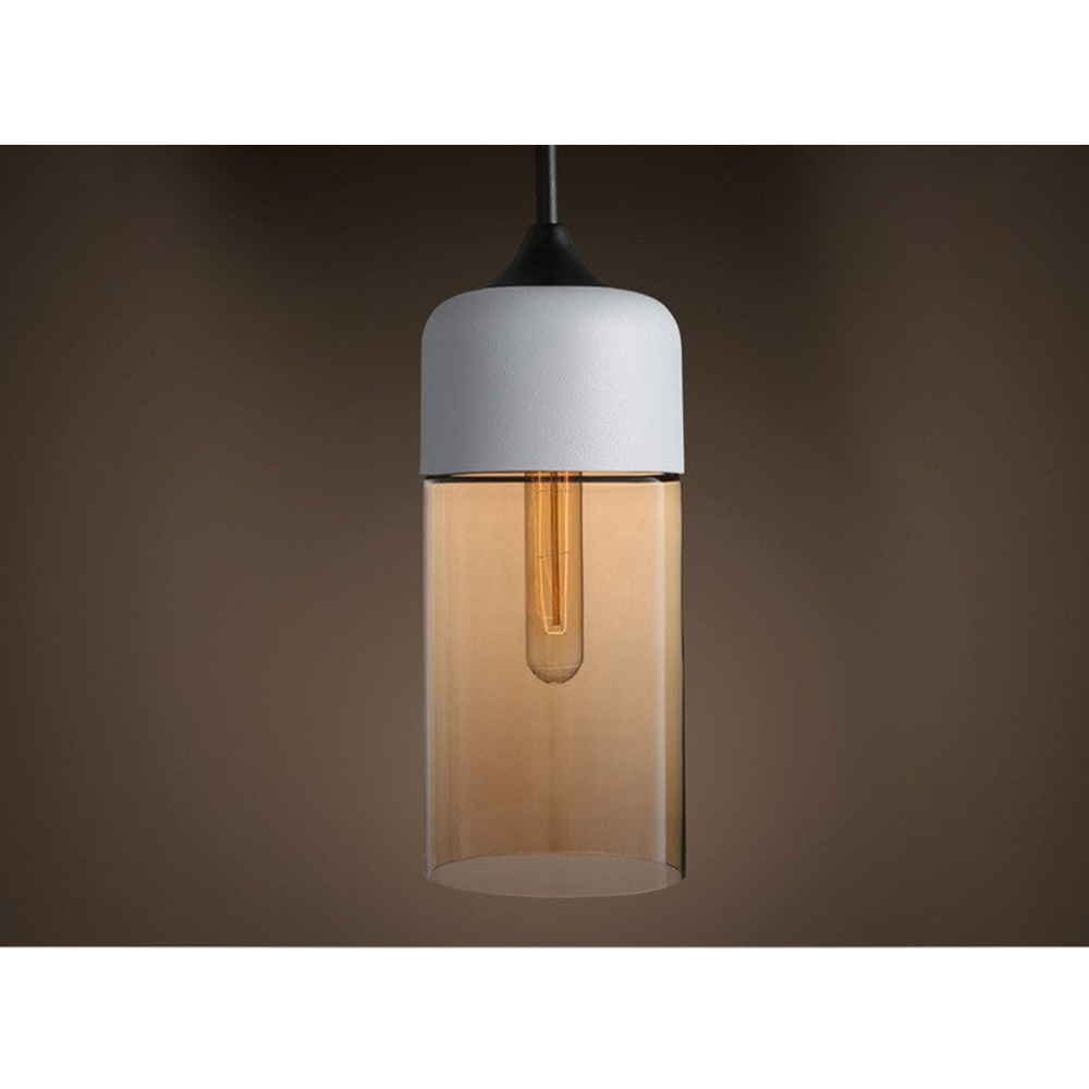 Modern Smoky & Clear Glass Pendant Light - Geometric Glass Pendant Lights