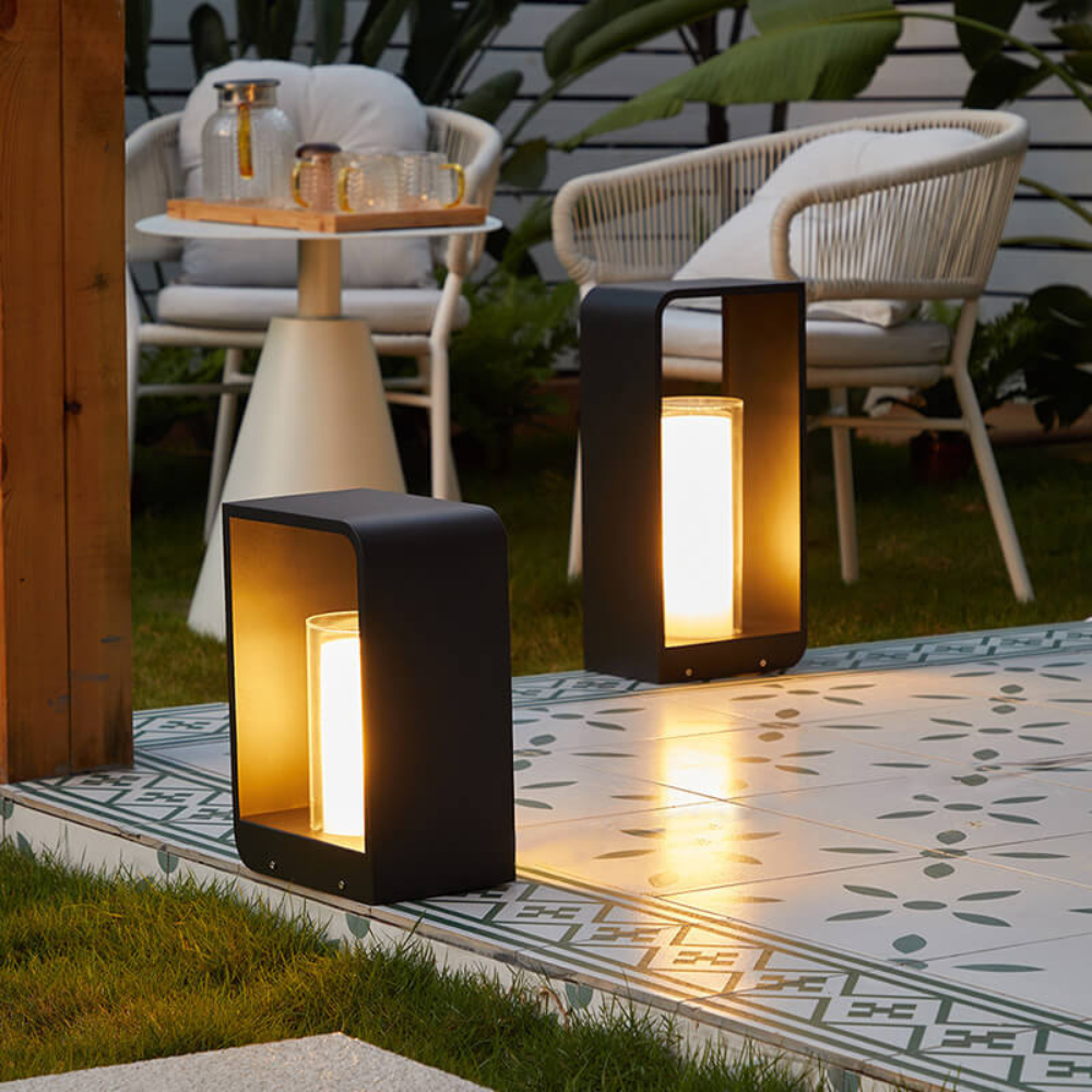 Lanterne de sol extérieure moderne à DEL - Lumière de patio minimaliste