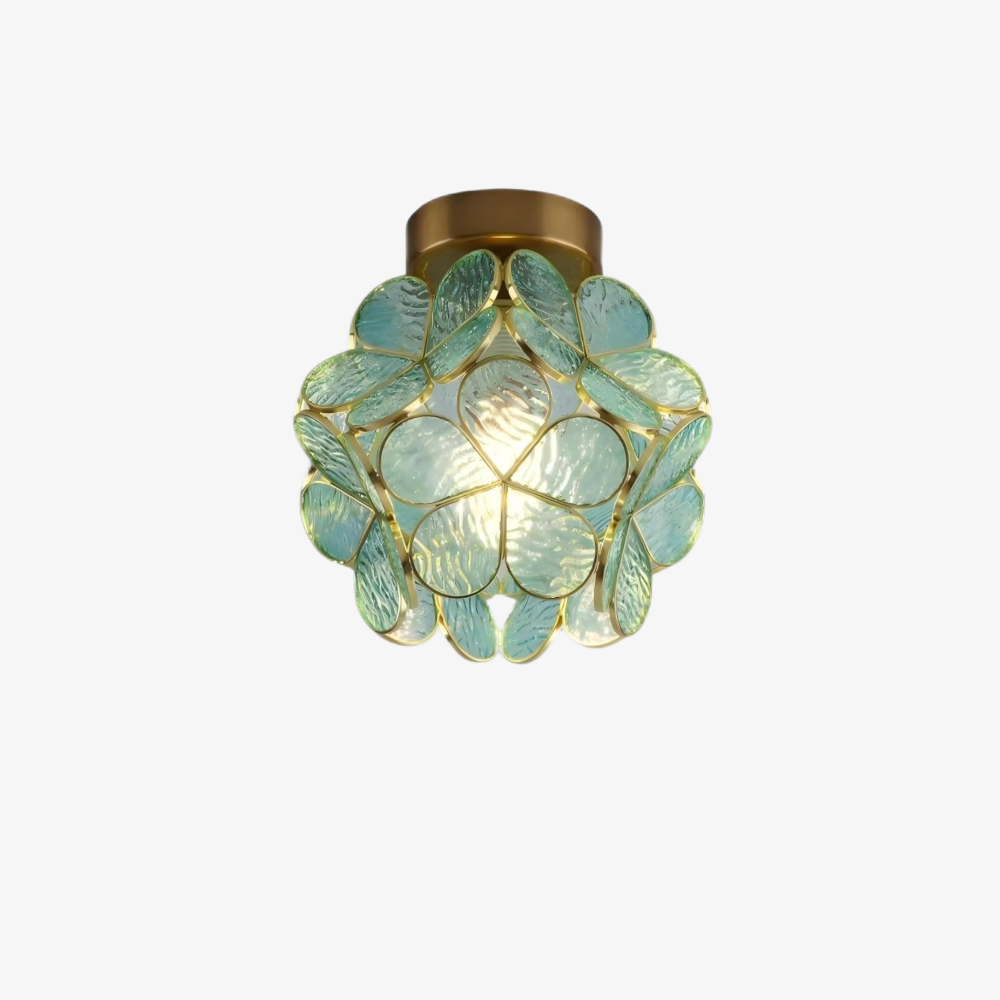 Floral Flush Mount Ceiling Light - Petal Design Acrylic Globe