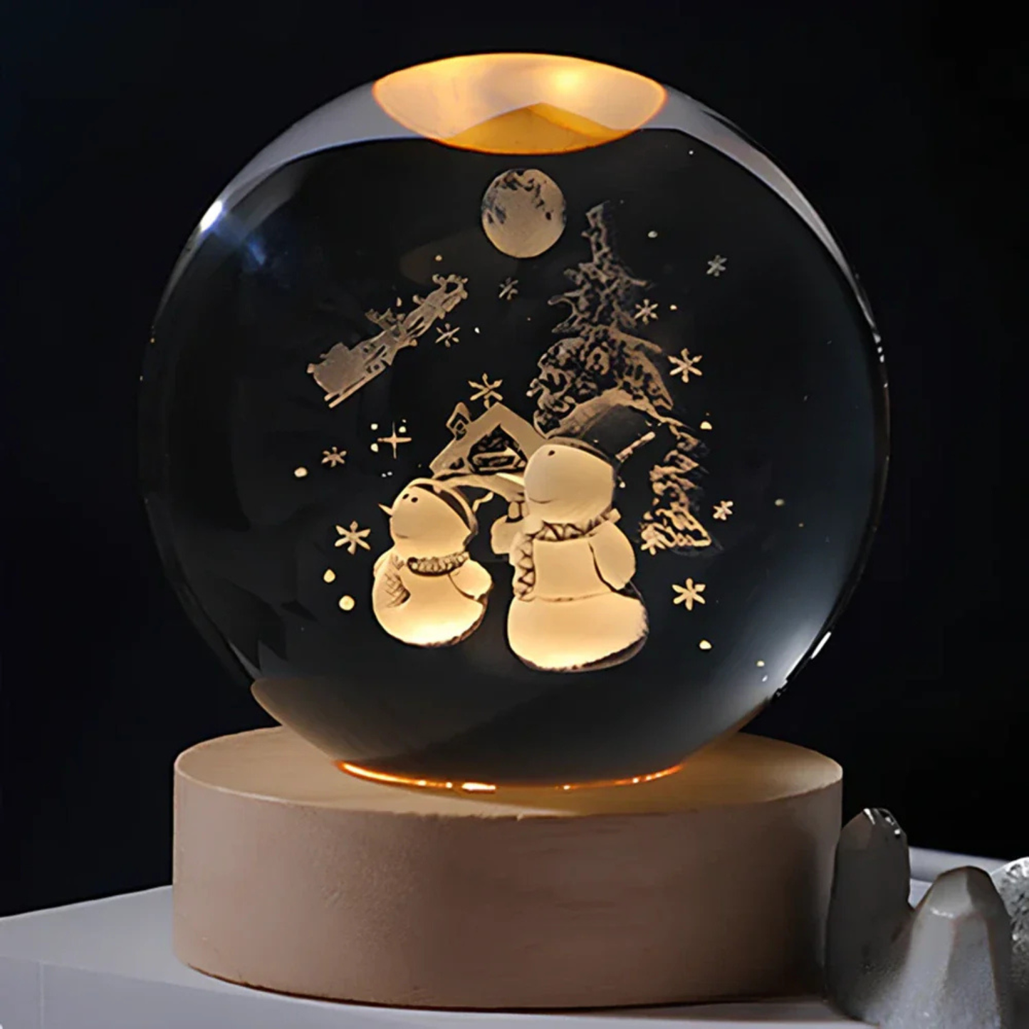 Engraved Crystal Ball Light