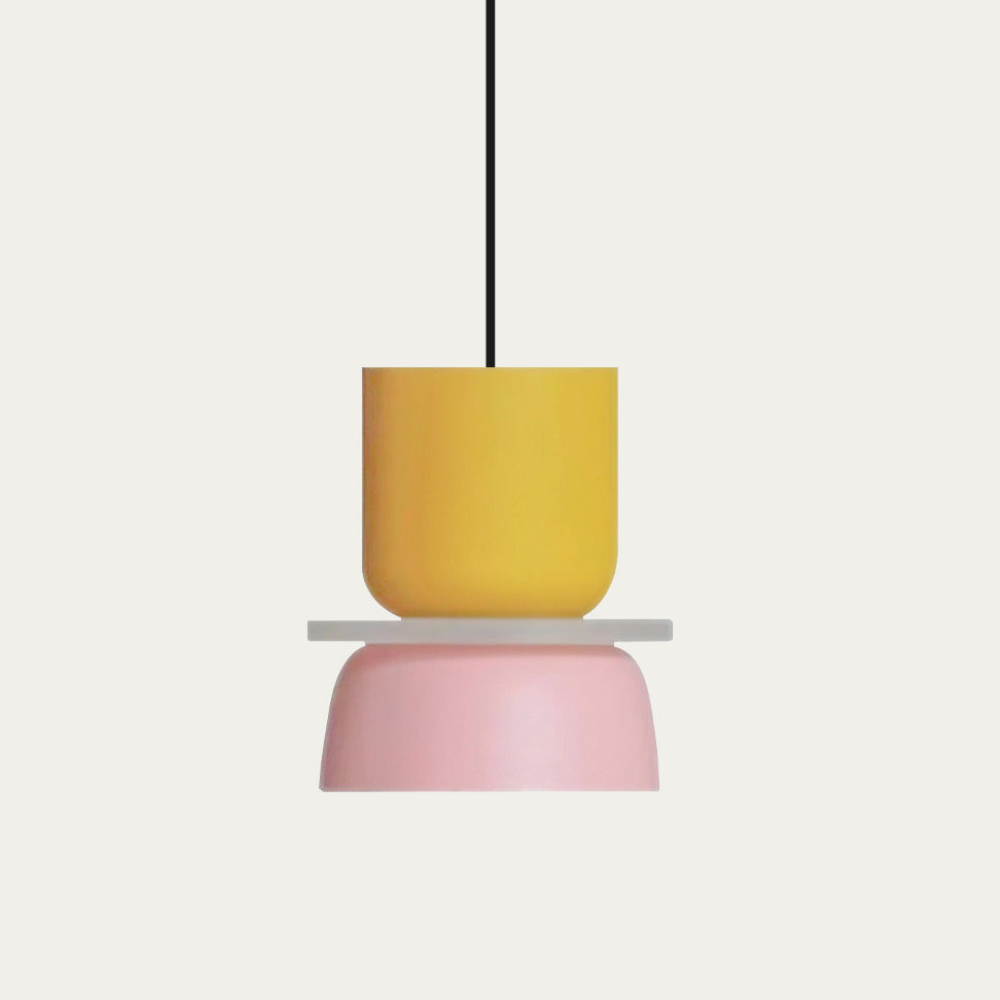 Hängelampe mit gestapelter Schale und mattem Finish – Nordischer geometrischer Stil