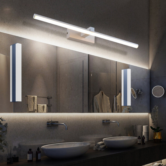 Bathroom lights above mirror with Ultra-Slim Linear Bar - Modern Minimalist