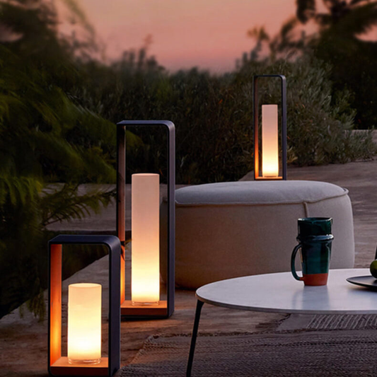 Modern LED Outdoor Floor Lantern - Minimalist Patio Light