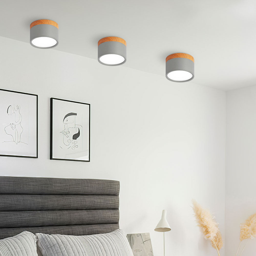 Button Wood Ceiling Light