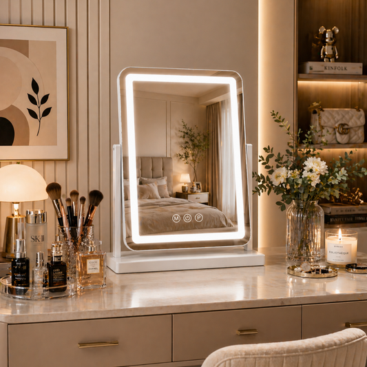 Led makeup mirror with 3 Color Modes and Smart Memory - High Modern
