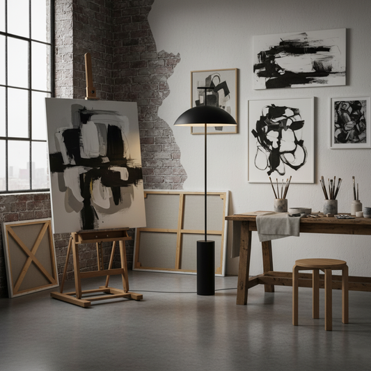 Modern Floor Lamp for Living Room Sofa and Bedroom Corner - Geometric Design
