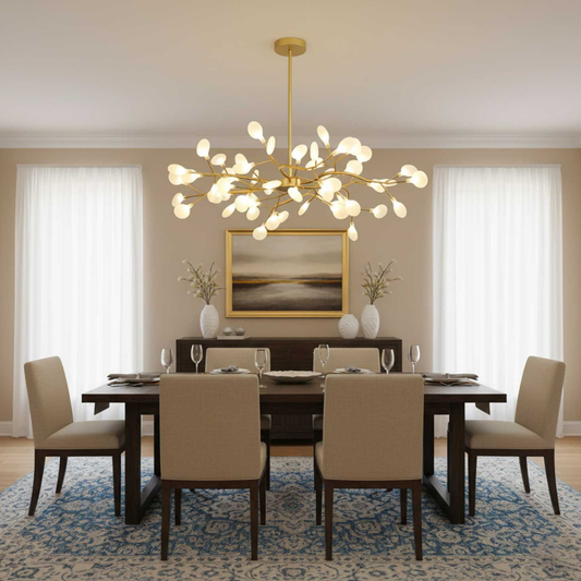 Sputnik Chandelier with Glass Petal Branches - Modern Mid Century