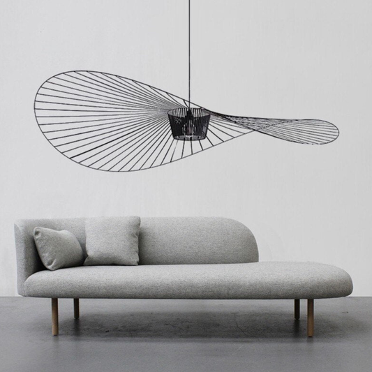 Suspension Ribbon Wave avec cadre métallique ajouré - Art déco moderne