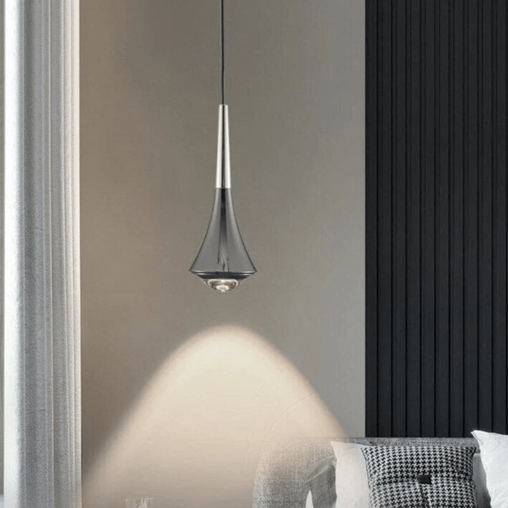 Teardrop Aluminium-Hängeleuchte mit Glasfuß – Modernes Wassertropfen-Design