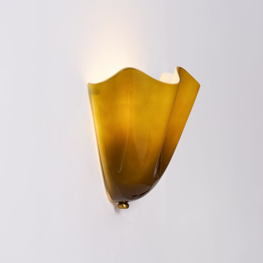 Moderne Glas-Wandlampe mit Rüschen - Organische blühende Blumen-Wandlampe