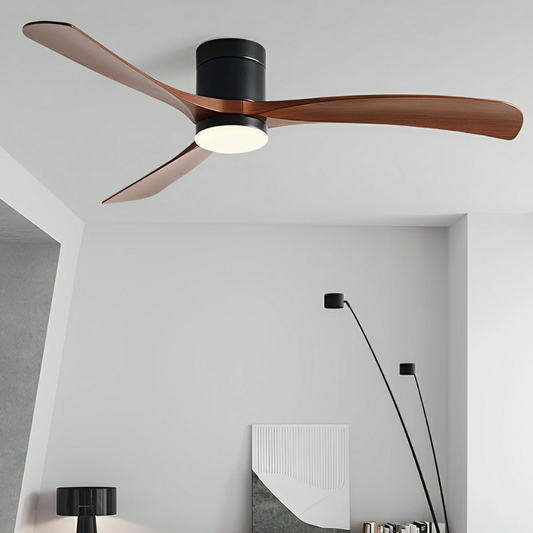 LED Ceiling Fan with Low Profile Design and Reversible DC Motor - Nordic Style