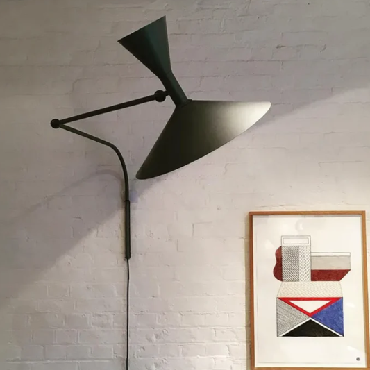 Industrial Pivot Wall Lamp with Metal Arm - Modern Bedside Light