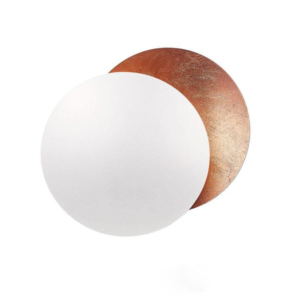 LED Lunar Eclipse Wall Sconce - Round Metal Backlit Halo Accent Lamp