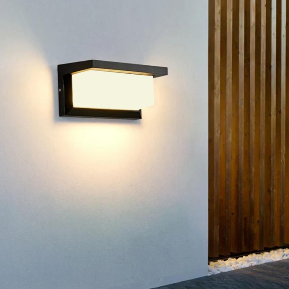 Modern Motion Sensor Outdoor Wall Light - Architectural Weather Resistant Wall Sconce