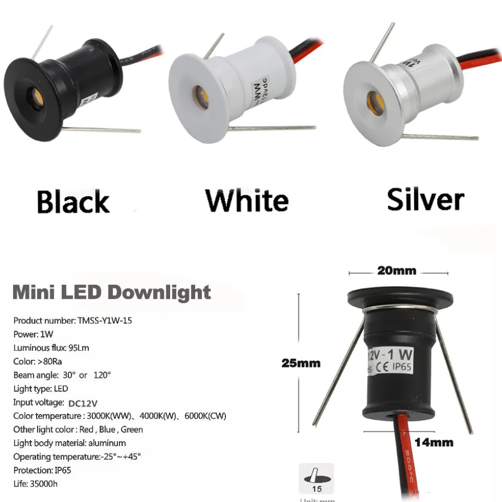 Einbaubeleuchtungs-Set mit 12W- oder 20W-Transformator – Aluminium Mini-Spots