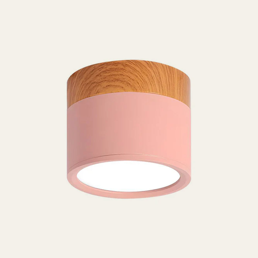 Button Wood Ceiling Light