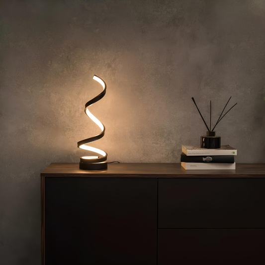 USB Rechargeable Modern Spiral LED Table Lamp - Dimmable Mood Lighting