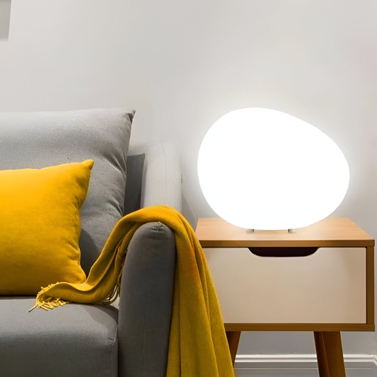 Japandi Pebble Floor & Table Lamp - Asymmetrical Organic Glow Stone