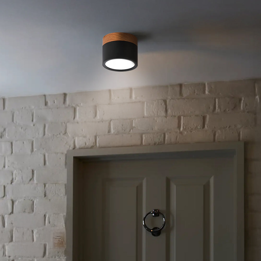 Button Wood Ceiling Light