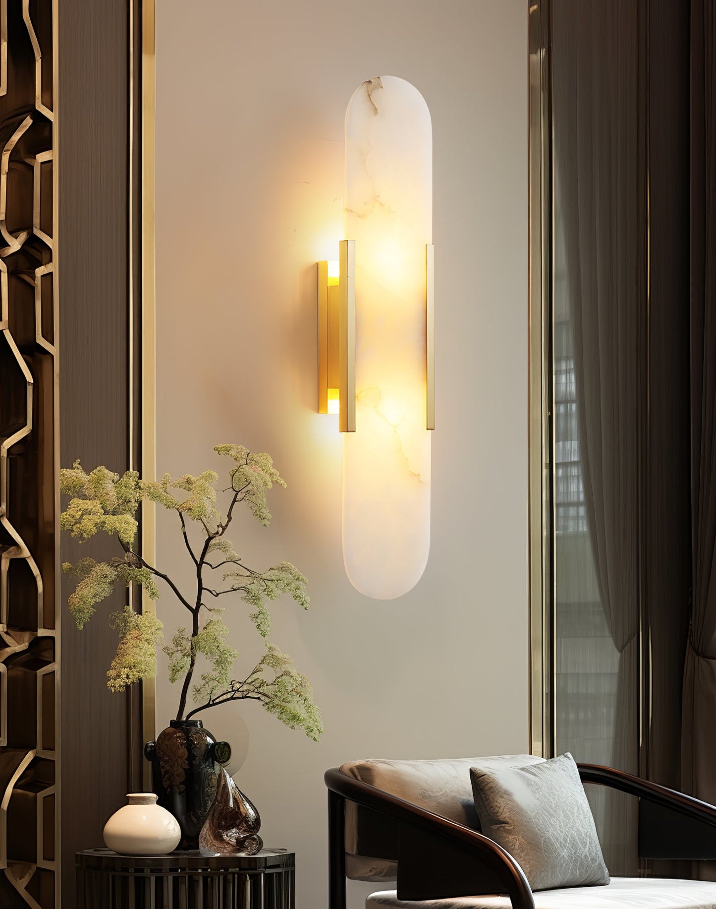 Stele Alabaster Sconce