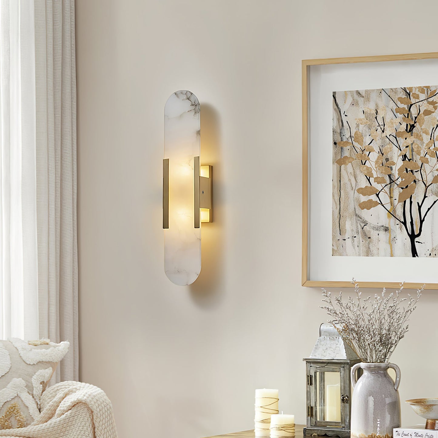 Stele Alabaster Sconce