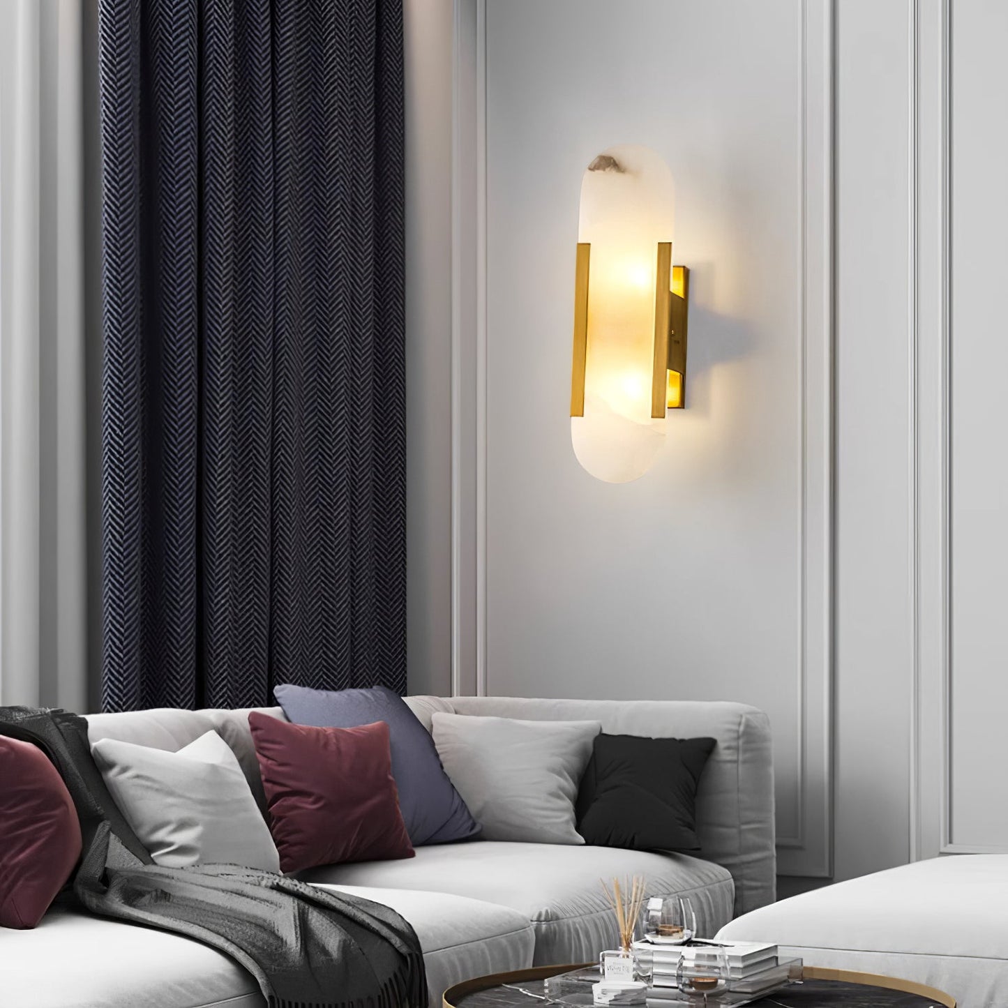Stele Alabaster Sconce