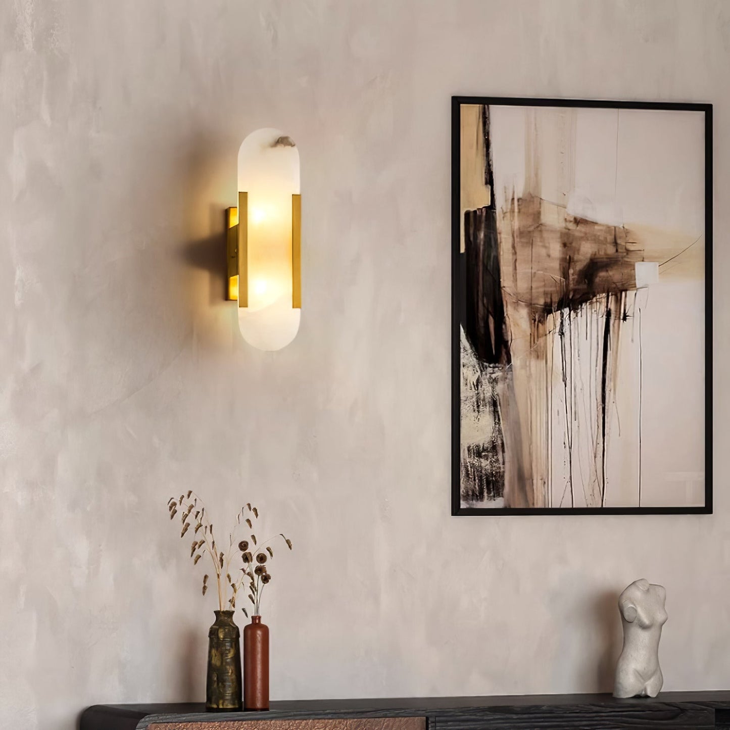 Stele Alabaster Sconce