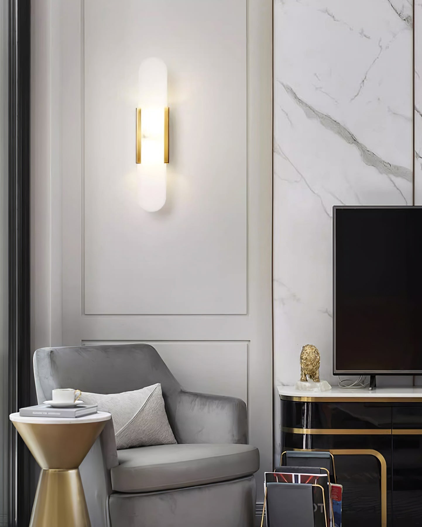 Stele Alabaster Sconce