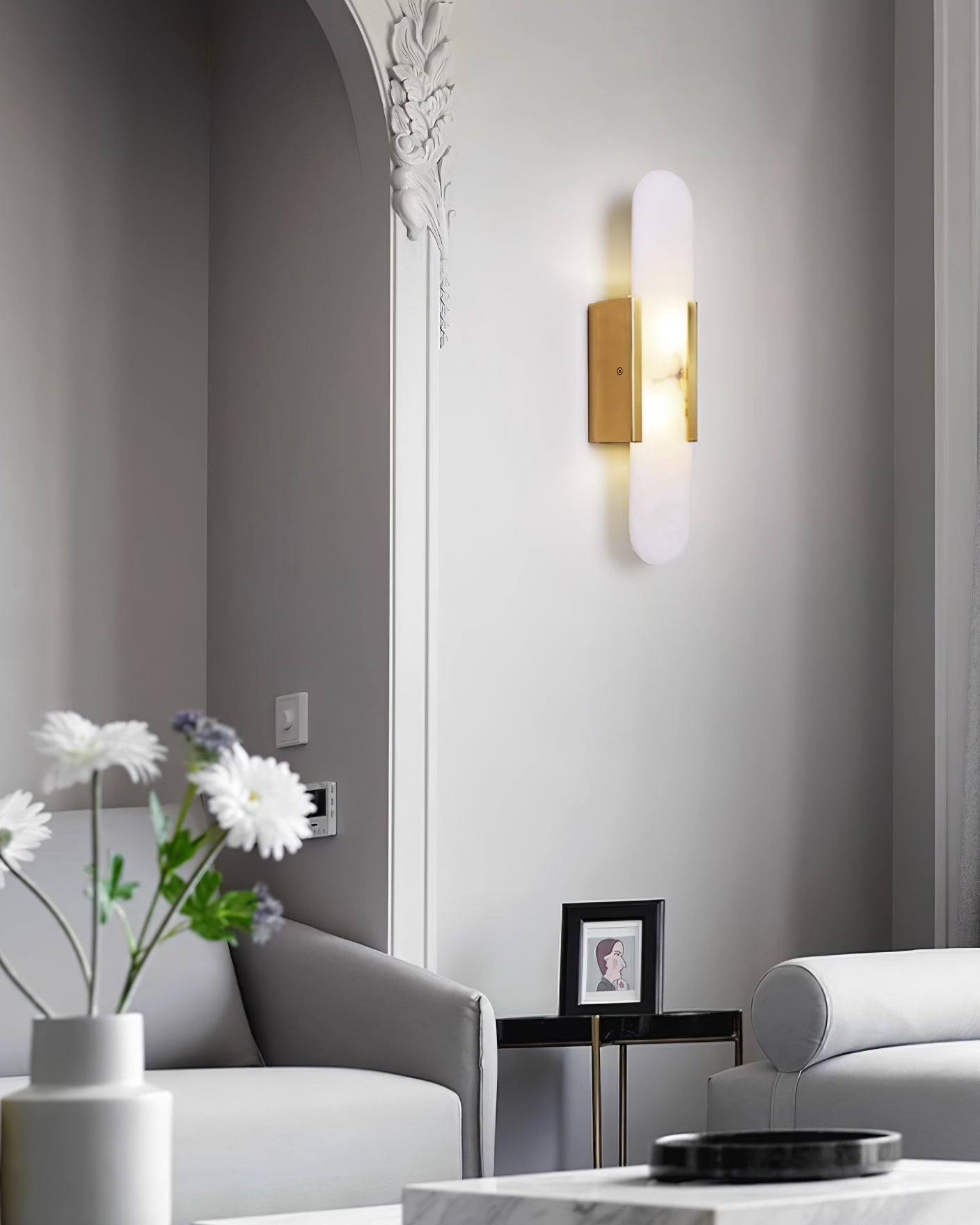 Stele Alabaster Sconce