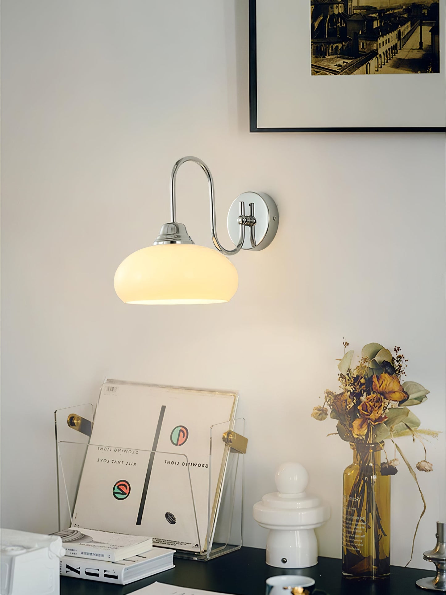 Aurore Messing Wandlampe