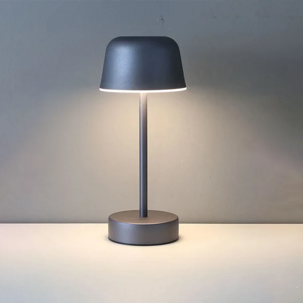 Lampe de table à LED sans fil style milieu du siècle - Lumière champignon rechargeable