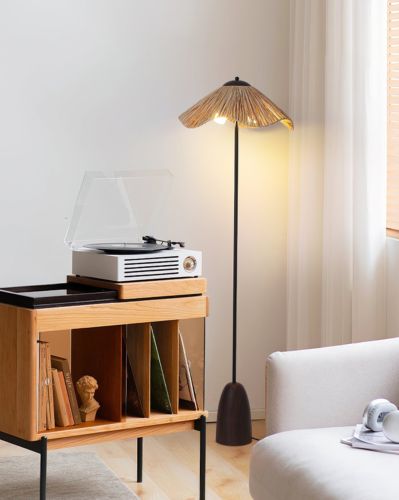 Parasol Rattan Floor Lamp
