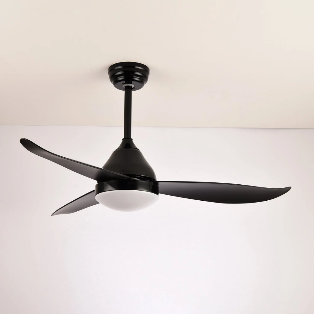 Ventilateur de plafond avec lumière et 3 pales aérodynamiques en ABS - Moderne milieu du siècle