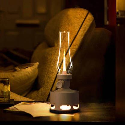 Mid-Century Modern Rechargeable LED Lantern - Vintage Battery Table Lamp