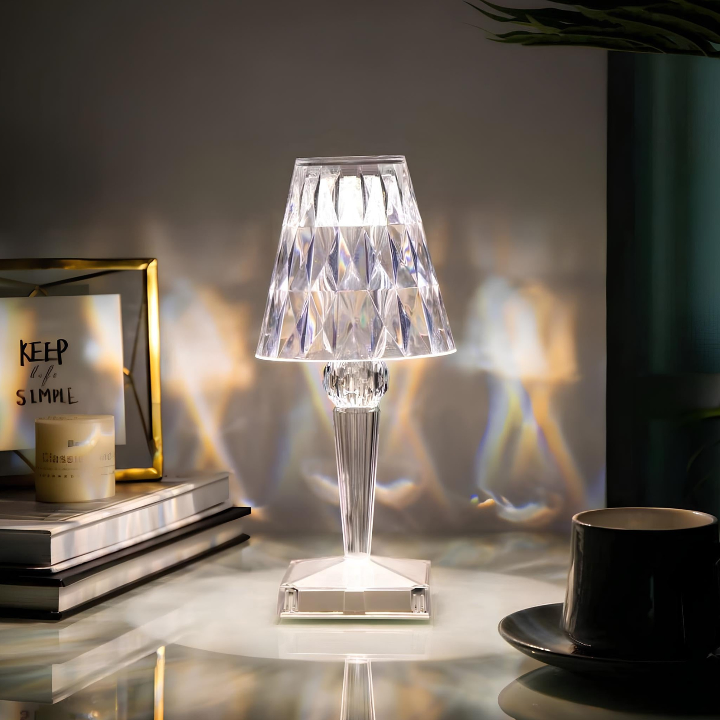Rechargeable Cordless Crystal LED Lamp