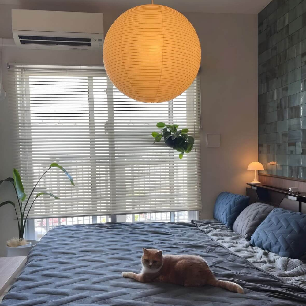 Japanese Paper Lantern Pendant Light - Washi Paper Globe Ceiling Lamp