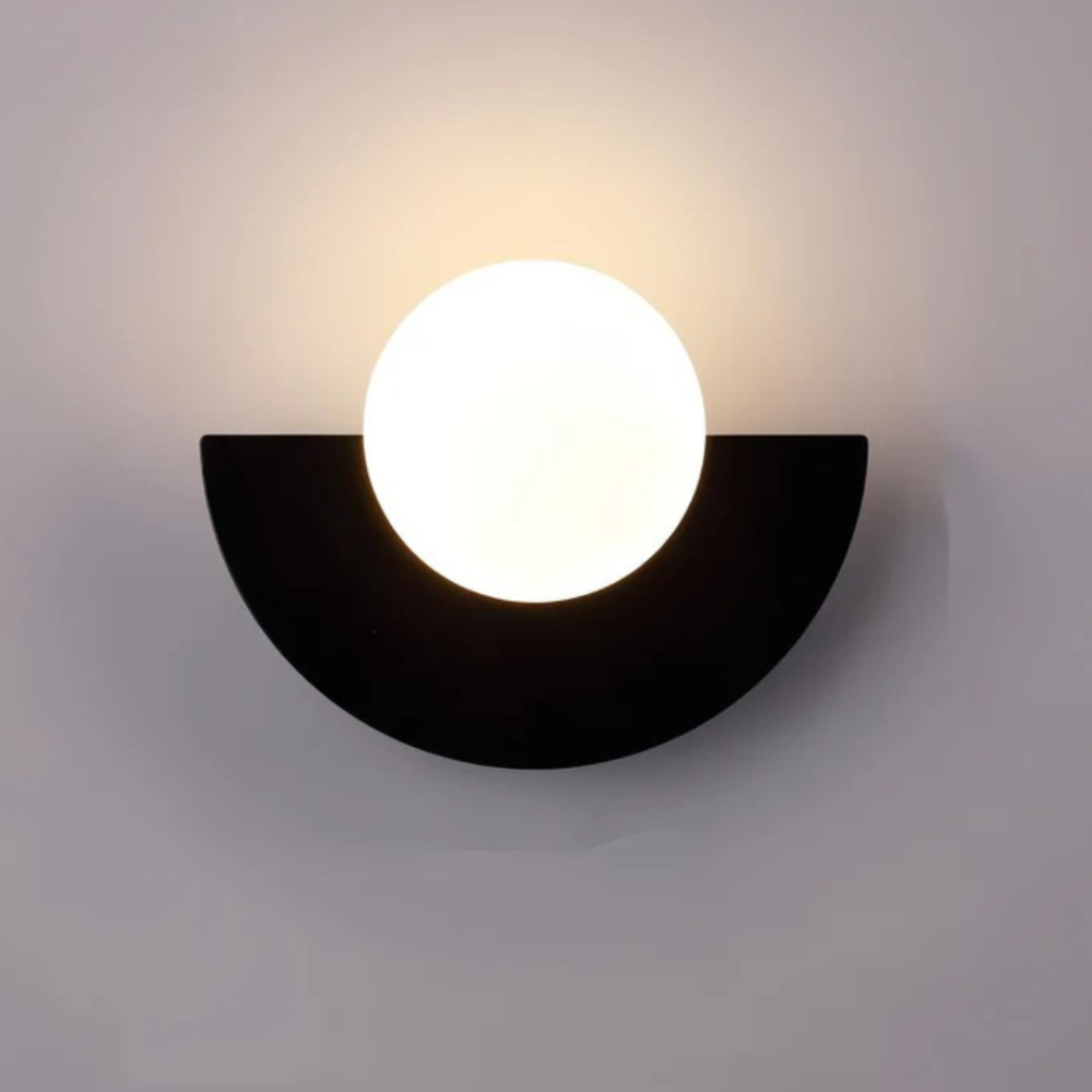 Modern Crescent Globe Wall Sconce - Geometric Half-Moon Wall Light